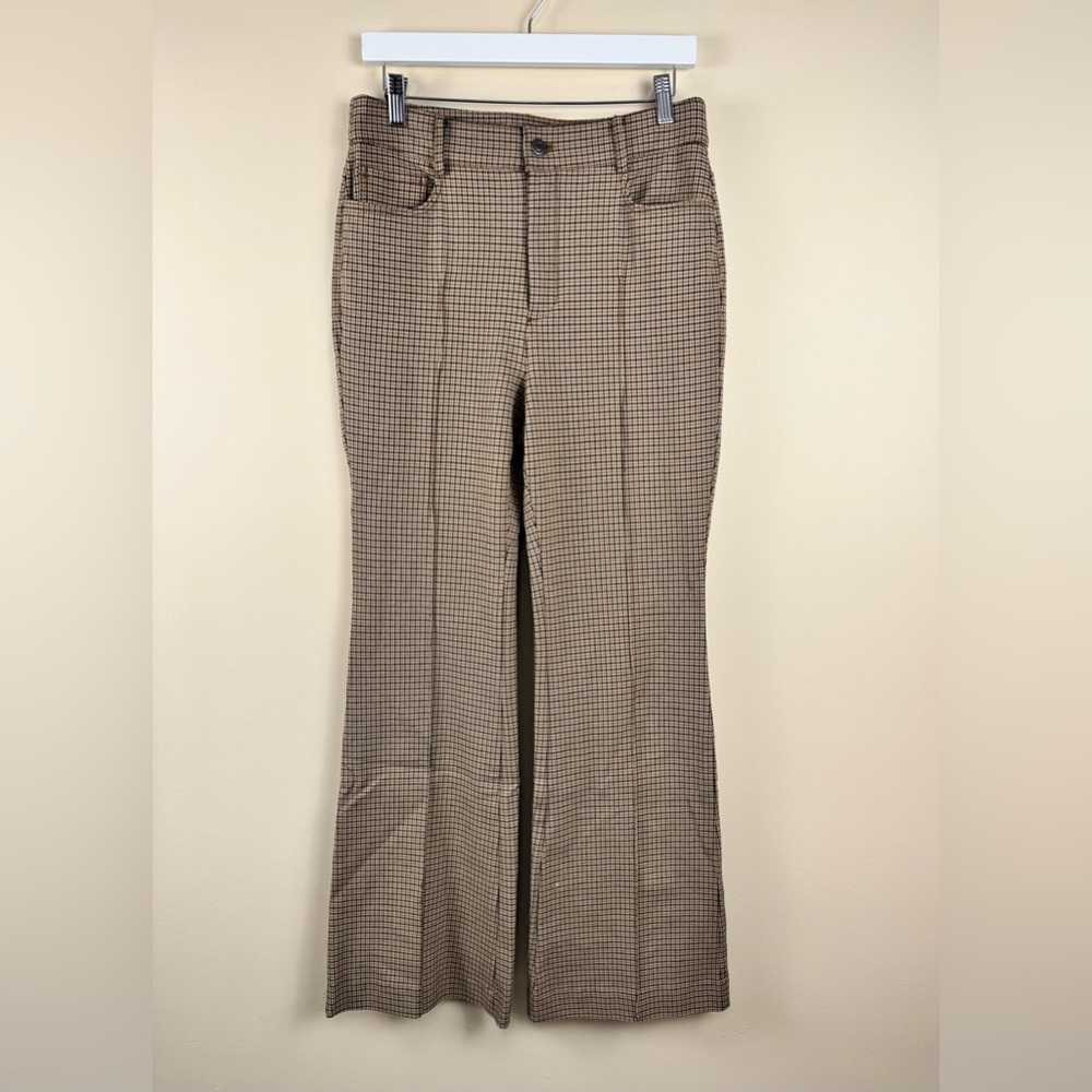 LOFT Plaid Flared Trouser